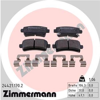 pastillas de freno coche - Juego de pastillas de freno ZIMMERMANN 244211702