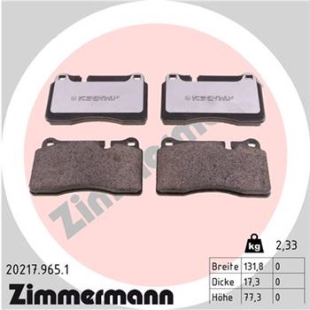 pastillas de freno coche - Juego de pastillas de freno ZIMMERMANN 202179651