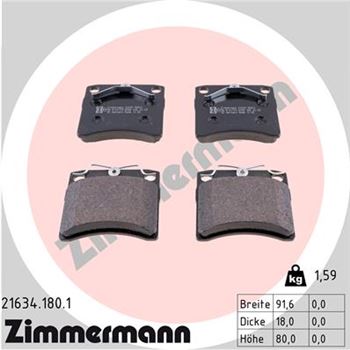 pastillas de freno coche - Juego de pastillas de freno ZIMMERMANN 216341801