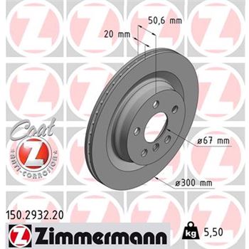 discos de freno coche - Disco de freno eje trasero (Gama COAT Z) ZIMMERMANN 150293220