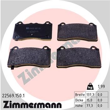 pastillas de freno coche - Juego de pastillas de freno ZIMMERMANN 225691501