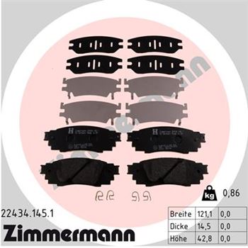 pastillas de freno coche - Juego de pastillas de freno ZIMMERMANN 224341451