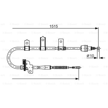 palancas cables frenado - Cable de accionamiento, freno de estacionamiento BOSCH 1987482098