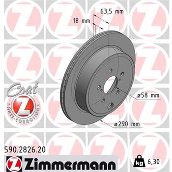 discos de freno coche - Disco de freno eje trasero (Gama COAT Z) ZIMMERMANN 590282620