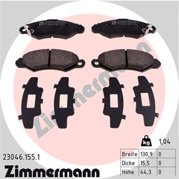 pastillas de freno coche - Juego de pastillas de freno ZIMMERMANN 230461551
