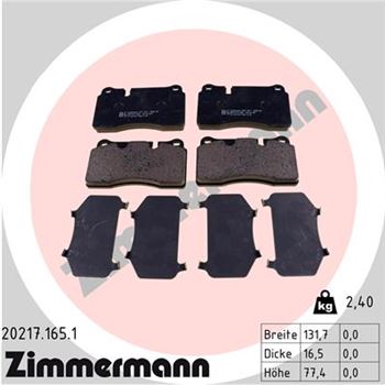 pastillas de freno coche - Juego de pastillas de freno ZIMMERMANN 202171651