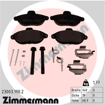 pastillas de freno coche - Juego de pastillas de freno ZIMMERMANN 230031902