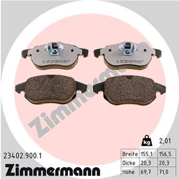 pastillas de freno coche - Juego de pastillas de freno ZIMMERMANN 234029001