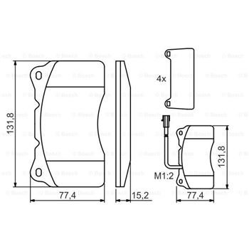 pastillas de freno coche - (BP1042) Pastilla de freno BOSCH 0986494131