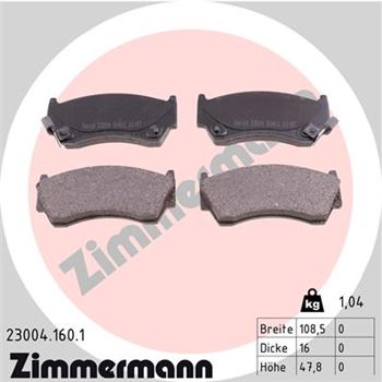 pastillas de freno coche - Juego de pastillas de freno ZIMMERMANN 230041601