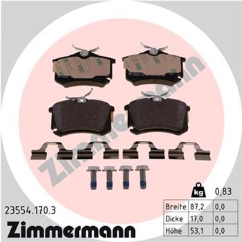 pastillas de freno coche - Juego de pastillas de freno ZIMMERMANN 235541703