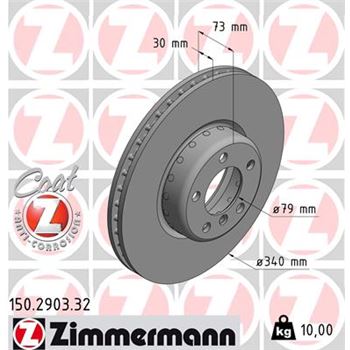 discos de freno coche - Disco de freno eje delantero (Gama FORMULA F COAT Z) ZIMMERMANN 150290332