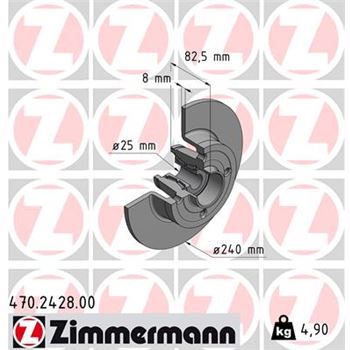 discos de freno coche - Disco de freno eje trasero (Gama COAT Z) ZIMMERMANN 470242800