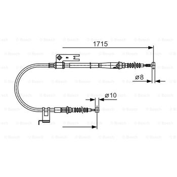 palancas cables frenado - Cable de accionamiento, freno de estacionamiento BOSCH 1987477916