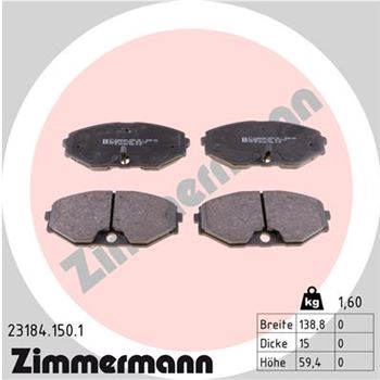 pastillas de freno coche - Juego de pastillas de freno ZIMMERMANN 231841501