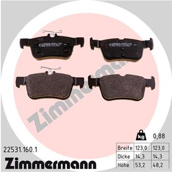 pastillas de freno coche - Juego de pastillas de freno ZIMMERMANN 225311601