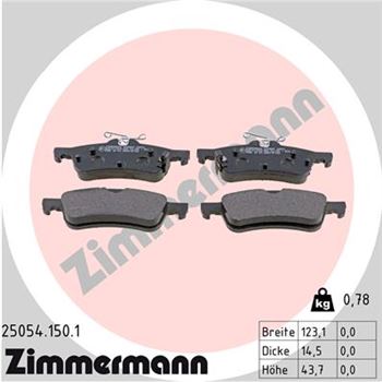 pastillas de freno coche - Juego de pastillas de freno ZIMMERMANN 250541501