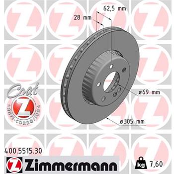 discos de freno coche - Disco de freno eje delantero (Gama FORMULA S) ZIMMERMANN 400551530