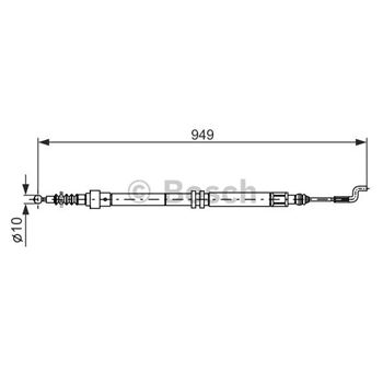 palancas cables frenado - Cable de accionamiento, freno de estacionamiento BOSCH 1987477706