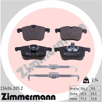 pastillas de freno coche - Juego de pastillas de freno ZIMMERMANN 234042052