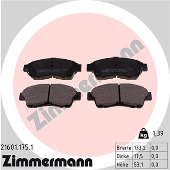 pastillas de freno coche - Juego de pastillas de freno ZIMMERMANN 216011751