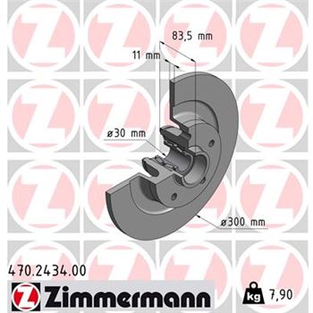 discos de freno coche - Disco de freno eje trasero (Gama COAT Z) ZIMMERMANN 470243400