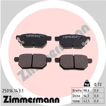 pastillas de freno coche - Juego de pastillas de freno ZIMMERMANN 250161431