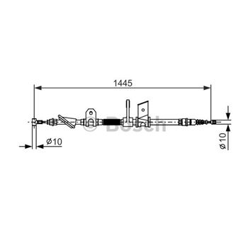 palancas cables frenado - Cable de accionamiento, freno de estacionamiento BOSCH 1987477623