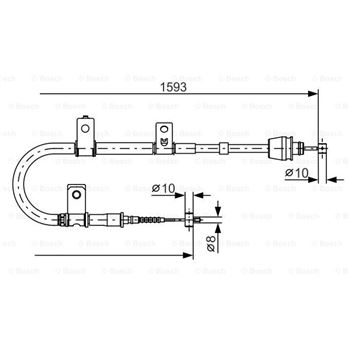 palancas cables frenado - Cable de accionamiento, freno de estacionamiento BOSCH 1987482166