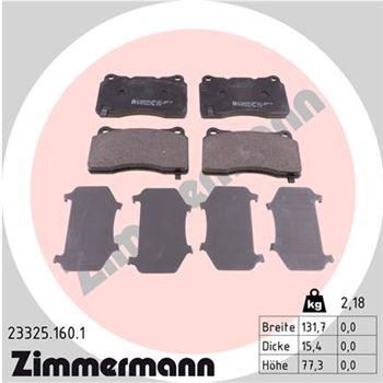 pastillas de freno coche - Juego de pastillas de freno ZIMMERMANN 233251601