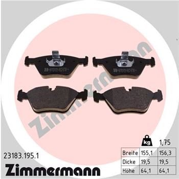 pastillas de freno coche - Juego de pastillas de freno ZIMMERMANN 231831951