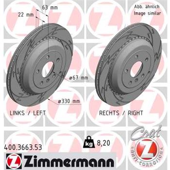 discos de freno coche - Disco de freno eje trasero (Gama BLACK Z) ZIMMERMANN 400366353