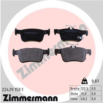 pastillas de freno coche - Juego de pastillas de freno ZIMMERMANN 224291501