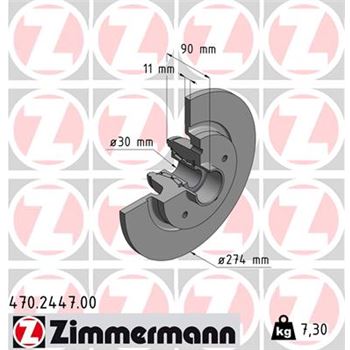 discos de freno coche - Disco de freno eje trasero (Gama COAT Z) ZIMMERMANN 470244700