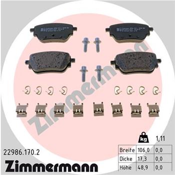 pastillas de freno coche - Juego de pastillas de freno ZIMMERMANN 229861702