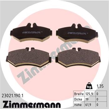 pastillas de freno coche - Juego de pastillas de freno ZIMMERMANN 230211901