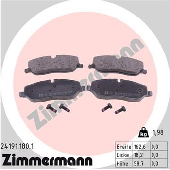 pastillas de freno coche - Juego de pastillas de freno ZIMMERMANN 241911801