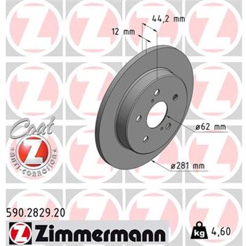 discos de freno coche - Disco de freno eje trasero (Gama COAT Z) ZIMMERMANN 590282920