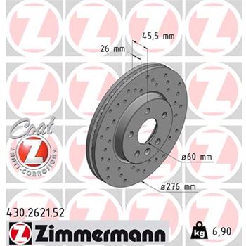 discos de freno coche - Disco de freno eje delantero (Gama SPORT COAT Z) ZIMMERMANN 430262152
