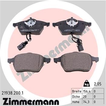 pastillas de freno coche - Juego de pastillas de freno ZIMMERMANN 219382001