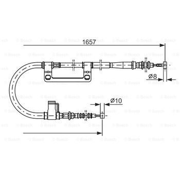 palancas cables frenado - Cable de accionamiento, freno de estacionamiento BOSCH 1987477502