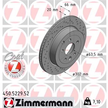 discos de freno coche - Disco de freno eje trasero (Gama SPORT COAT Z) ZIMMERMANN 450522952