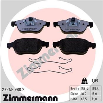 pastillas de freno coche - Juego de pastillas de freno ZIMMERMANN 232489802