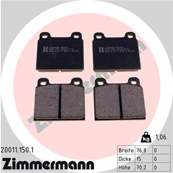pastillas de freno coche - Juego de pastillas de freno ZIMMERMANN 200111501