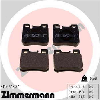 pastillas de freno coche - Juego de pastillas de freno ZIMMERMANN 211971501