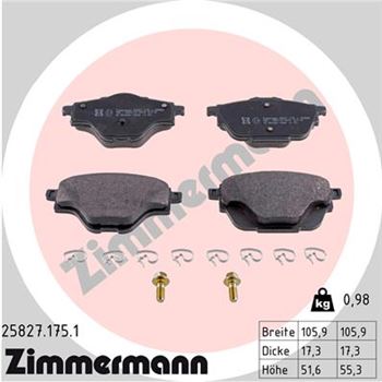 pastillas de freno coche - Juego de pastillas de freno ZIMMERMANN 258271751