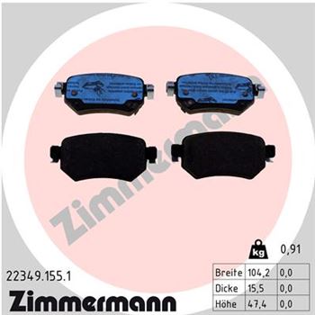 pastillas de freno coche - Juego de pastillas de freno ZIMMERMANN 223491551