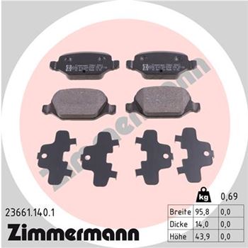 pastillas de freno coche - Juego de pastillas de freno ZIMMERMANN 236611401