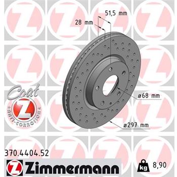discos de freno coche - Disco de freno eje delantero (Gama SPORT COAT Z) ZIMMERMANN 370440452