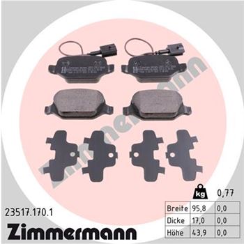 pastillas de freno coche - Juego de pastillas de freno ZIMMERMANN 235171701